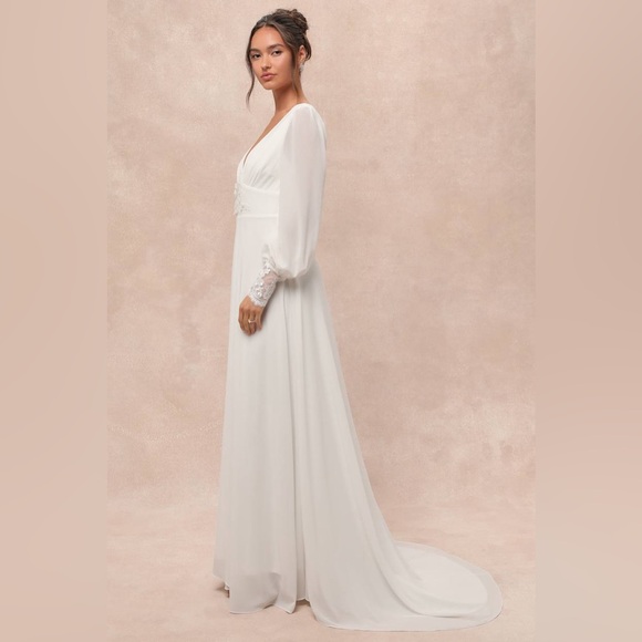 NWT Lulus Angelic Adoration White Backless Maxi Dress Size Medium - Picture 2 of 9